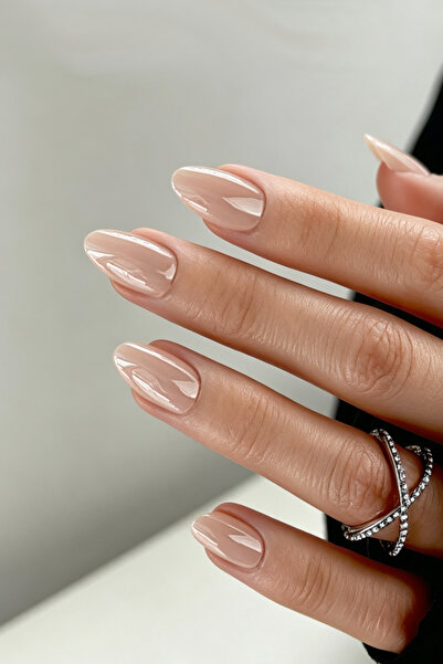 Easy Beauty Hailey İnci Tozu Takma Tırnak SMALL DD02 Kısa Badem Takma Tırnak ...