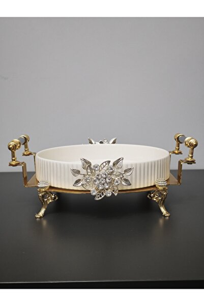 PARILTI HOME COLLECTİON Oven Dish Bowl Luxury Serving Plate Bowl Gold Silver ...