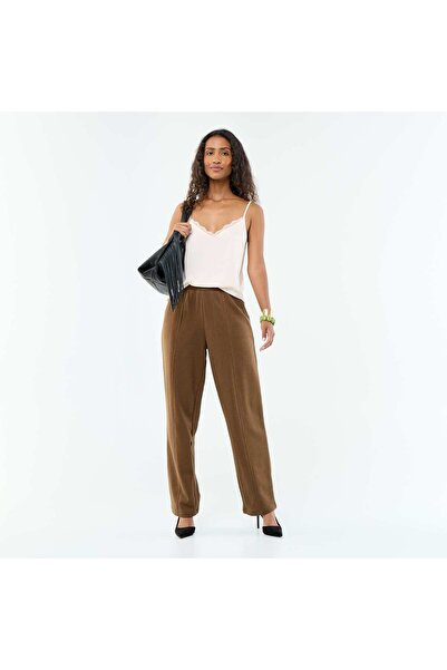 KIABI Heavy knit joggers BROWN