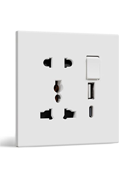 Bseed Universal Single 5-Pin Wall Socket with USB C and USB A Charging Ports,...