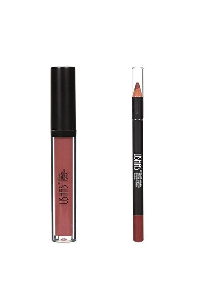 Ushas Set luciu de buze și creion, nuanță bej, 3.8 ml – finisaj atrăgător și ...
