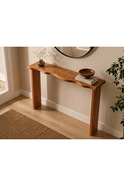 LkAhşap Masif Kayın Ağacı Dresuar 100x30x85 cm El Yapımı Modern Antre Konsolu Dekoratif Ahşap Dresuar