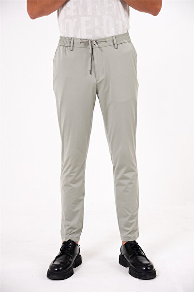 GMG FIRENZE Men's jogger pants with elastic waistband, back pockets, and snap...