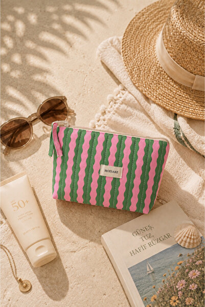 MOISARE Makeup Bag Quilted Organizer - Travel Cosmetic Organizer Zippered Mul...