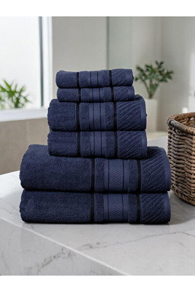 Baltic Linen - 6 Pcs Towel Set, BAHARI PEARL, 100% Cotton, 550 GSM, Grey, 2pc...