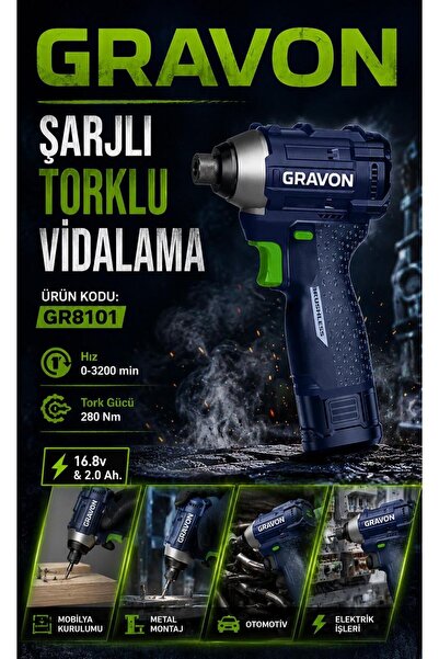 Mur-Cell GRAVON 16.8V 2AH ŞARJLI TORKLU VİDALAMA 280 NM