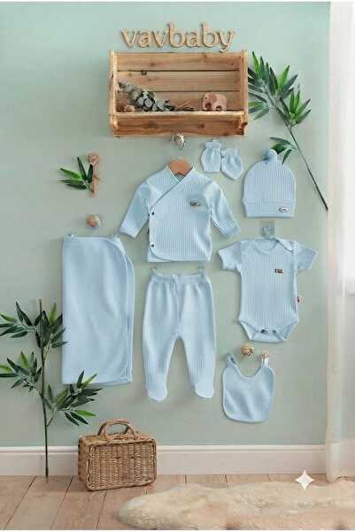 VaVbaby طقم زيبين 7 قطع - إصدار المستشفى باللون الأزرق