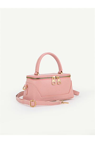 HONEY BAG Women's Box Model Leather Handle Zippered Crossbody Handbag and Sho...