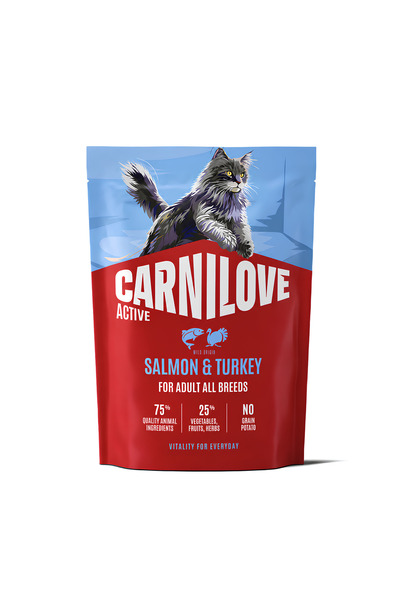 Carnilove Active Cat Dry Made with Salmon & Turkey for Adult All Breeds 400G ...