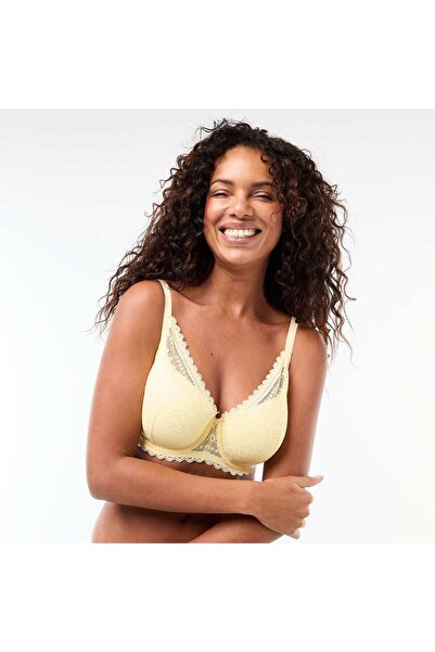 KIABI Full-coverage lace demi-cup bra YELLOW