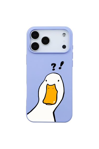 Casen iPhone 17 Pro Lila What Duck Ördek Tasarımlı Kamera Korumalı Renkli Sil...