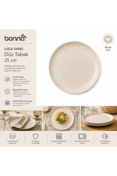 Bonnami طبق تقديم مسطح من البورسلين الفاخر - لمسة أنيقة من البساطة