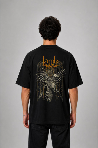 cesita Μπλουζάκι από βαμβάκι με στάμπα Lamb Of God Music Group, μαύρο