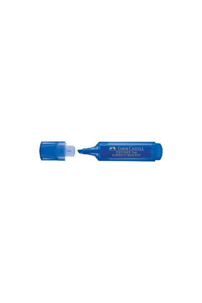 Faber Castell قلم هايلايتر من فابر كاستل 1546، جسم شفاف أزرق (عبوة من 10 قطع)