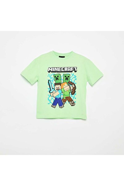 KIABI Short-sleeved 'Minecraft' T-shirt GREEN