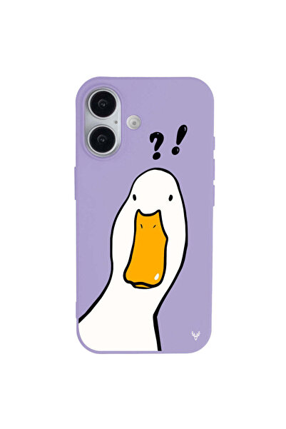 Casen iPhone 17 Lila What Duck Ördek Tasarımlı Kamera Korumalı Renkli Silikon...