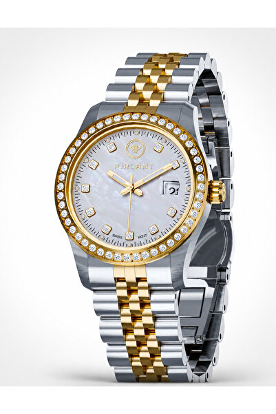 PIRLANT White Dial Stone Bicolor Women's Wristwatch Sbl01-2T-Se
