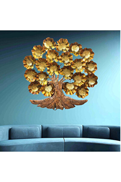 Al Athar Arts Vintage Handcrafted Iron Tree Wall Art with LED Lights Rustic F...