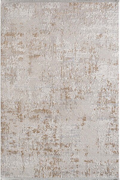 Artemis Halı PIA 01112D Gri Gold Modern Akrilik Halı 80 x 150 cm