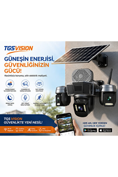 4G SOLAR GÜNEŞ PANELLİ KAMERA 3KAMERALI