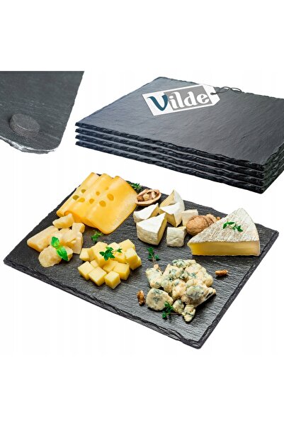 Vilde 4x Platou din piatră pentru gustări, deserturi, sushi, brânzeturi, meze...