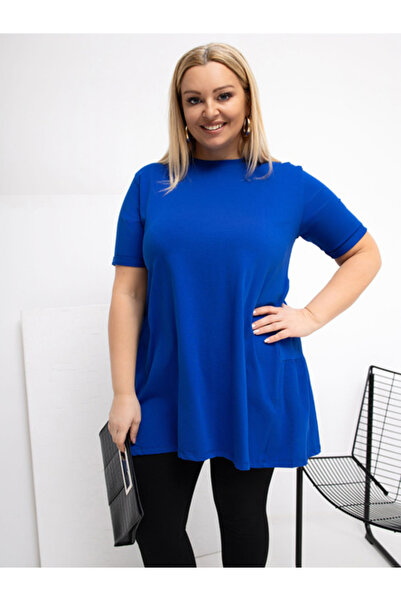 Relevance Bluza Dama, RELEVANCE, Bumbac, Maneca scurta, Cobalt, model RV-BZ-7...