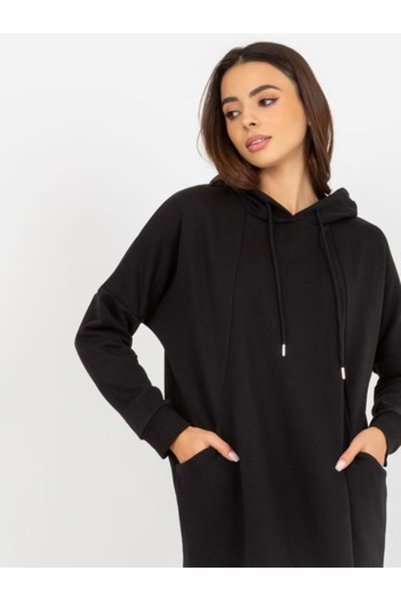 Relevance Γυναικείο Φούτερ, RELEVANCE, Βαμβακερό, Φόρεμα Oversized, Μαύρο, μο...