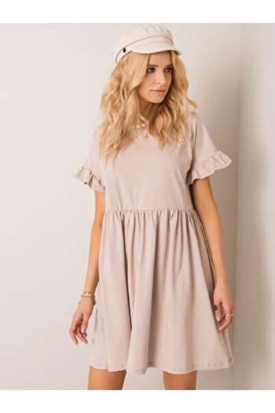 rue parıs Rochie Dama, RUE PARIS, Bumbac, Rochie evazata, Bej, model RV-SK-55...