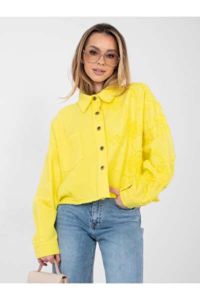 rue parıs Women's Jacket, RUE PARIS, Cotton, Long Sleeve, Yellow, model IT-KR...