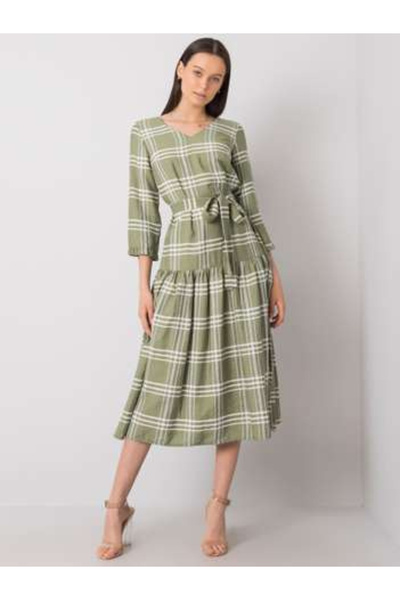 LAKERTA Women's Dress, LAKERTA, Cotton, 3/4 Sleeve, Khaki, model LK-SK-508074...