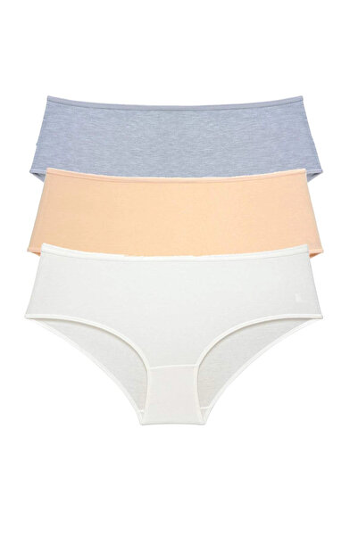 mtm My The Mall Clothing 3 Pieces Women's High Waist Bato Panties Gray Skin C...