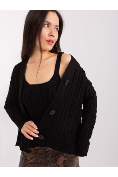 BADU Compleu Dama Decolteu in V, Cu bretele, BADU, Negru Model BA-KM8018.88P