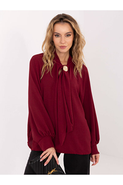 Italy Moda Bluza Dama Maneca lunga, Elegant, ITALY MODA, Bordo Eleganta Office