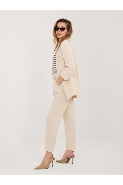 rue parıs Women's Suit, RUE PARIS, Polyester, Long Sleeve, Beige, model IT-KM...