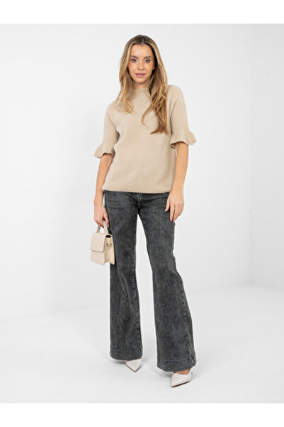 Italy Moda Pulover Dama, ITALY MODA, Acril, Maneca scurta, Bej, model MI-SW-1...