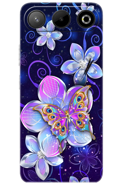 General Mobile GM 26 5G (G905) Uyumlu Kılıf Desen Baskılı Silikon Kelebek ve ...