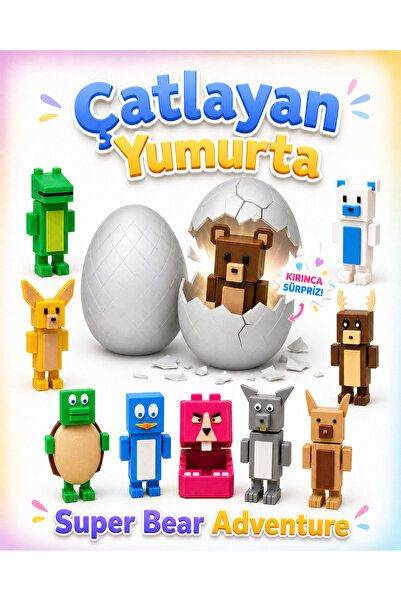 GiginGo Super Bear Adventure Sürpriz Yumurta - Süper Ayı Çatlayan Yumurta 1 Adet