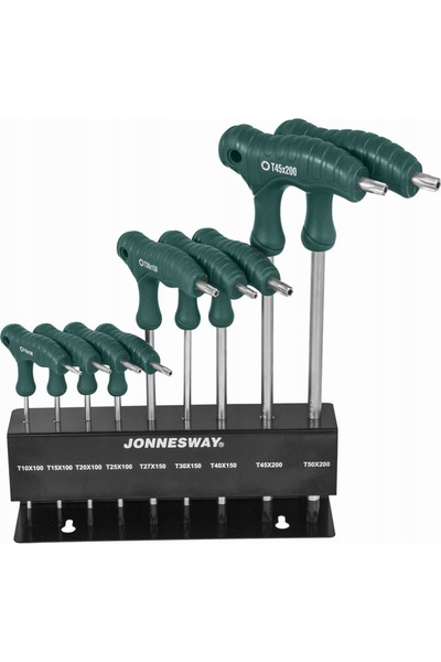 Jonnesway Chei Torx cu suport, 9 bucăți H10MT09S