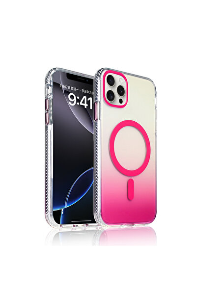 iPhone 16 Pro Kılıf Renk Geçişli MagSafe Kamera Yükseltili Silikon