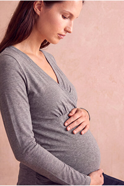 WESTMARK LONDON Pregnant and Postpartum Women's Gray Viscose Double-Breasted ...