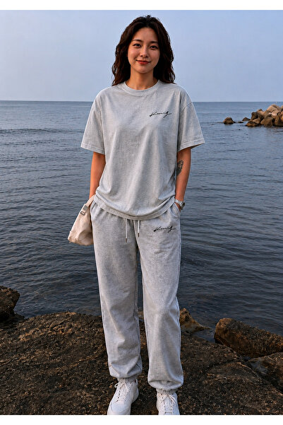 CLOTHES33 T-Shirt Tracksuit 2-Piece Combination Thin Summer Sweat-Absorbing H...