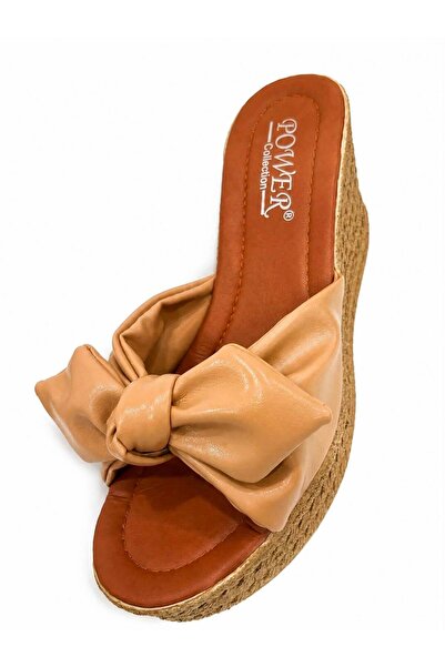 PAPUCUMUN DÜNYASI Women's Single Strap Bow Detail Platform Wedge Heel Summer ...