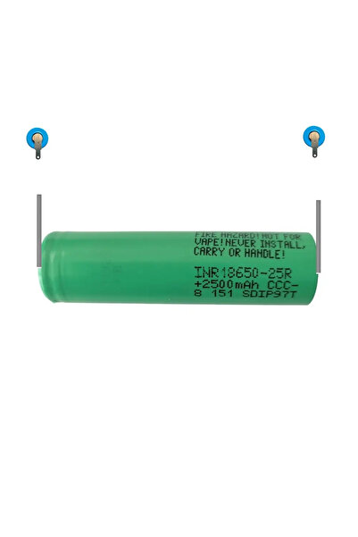 OEM Battery pack 18650 3.6V LI-ION 5000mA 20A Samsung with blades INR18650-25...