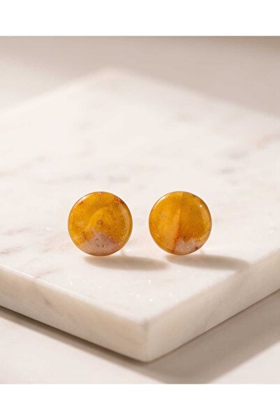 Dodemert Home Amber Nokta Polymer Clay & Epoxy Handmade Nail Earrings