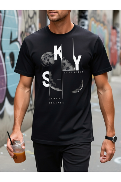 121 Men's 100% T-Shirt, Casual Print Round Collar Sport Travel Tee, Machine W...