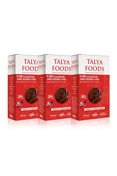 tms talya foods Talya Foods Filizlendirilmiş Kırmızı Mercimek & Kinoa Makarna...