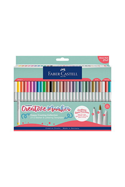 Faber Castell Goldfaber Creative Markör 30'lu,Çok Yönlü Kullanım,Su Bazlı Mür...