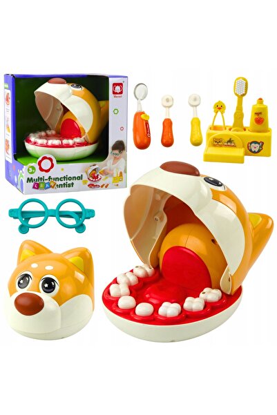LeanToys Piesek Dentysta set stomatologic cu oglindă iluminată