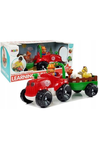 LeanToys Tractor cu animale de companie pentru bebeluși