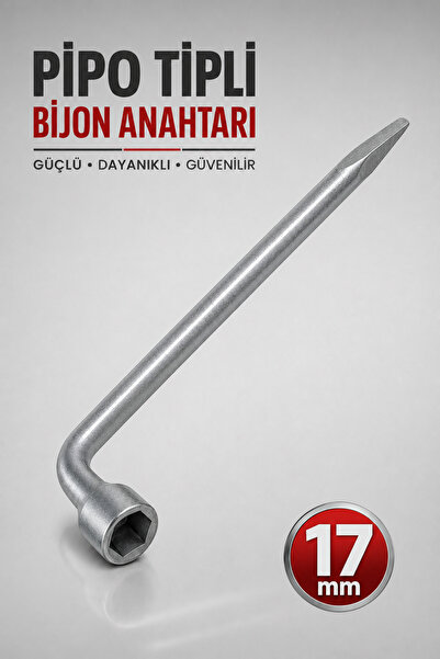 Badem10 Pipo Tipli Bijon Anahtarı L Tipi 17 mm Oto Lastik Sökme Takma Lokma A...